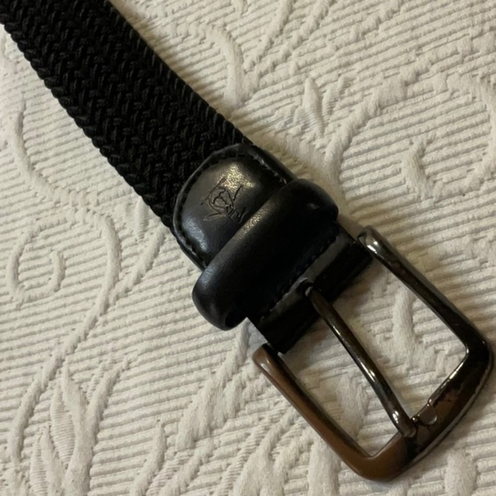 Original Penguin Black Woven Rope Belt with Metal Buckle Small - Picture 3 of 8